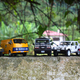 Gurgel family. From left to right, Gurgel Xavante, Gurgel Itaipú E-400, Gurgel Carajás, Gurgel X12-TR and Gurgel BR-800